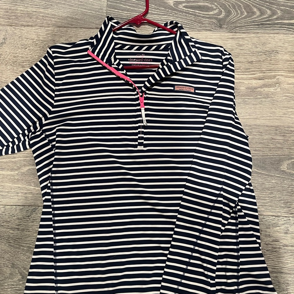 Vineyard Vines Striped Navy and White Pullover